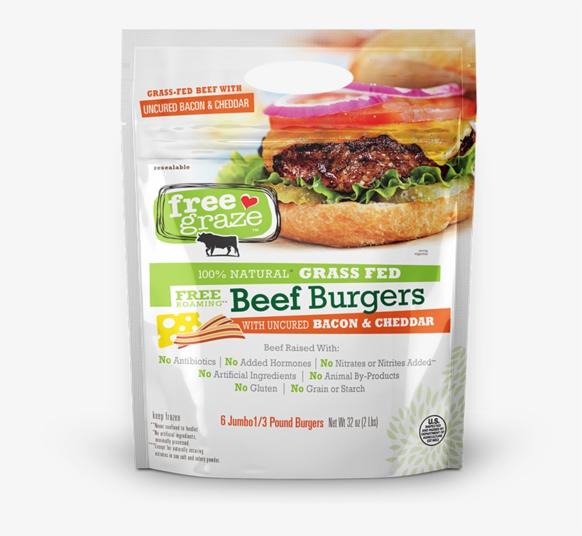 Free Graze Bacon Ched - Hamburger, transparent png download
