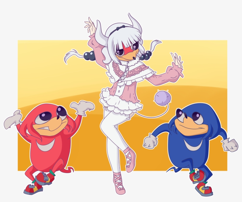 Luffy Cartoon Yellow Pink Vertebrate Fictional Character - Uganda Knuckles Queen, transparent png download