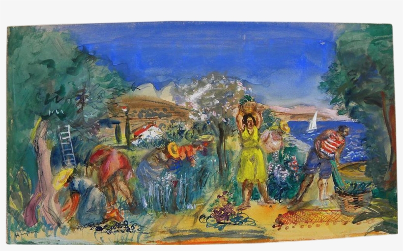 Henri Hayden Colorful Gouache And Watercolor Drawing - Watercolor Painting, transparent png download