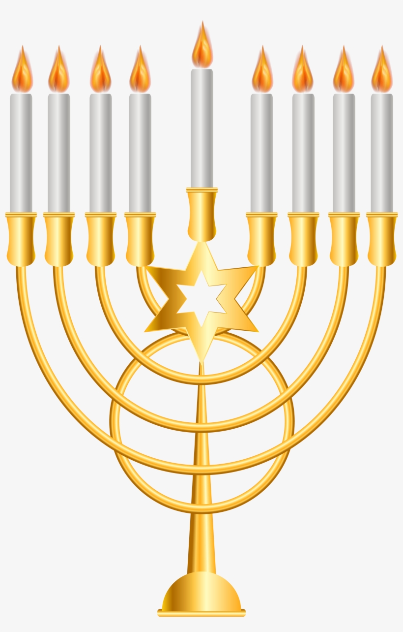 Menorah Gold Png Clip Art - Clip Art, transparent png download