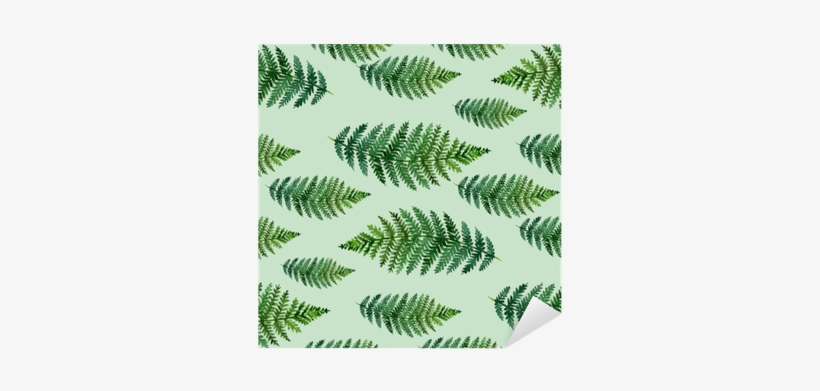 Tropical Watercolor Abstract Pattern With Fern Leaves - Elegant Decor Green Leaves Printing Flat-shaped Roman, transparent png download