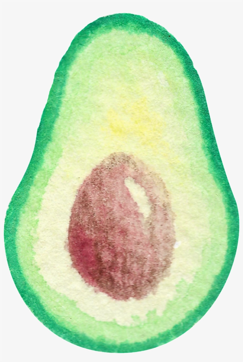 Watercolor Hand-painted Butter Fruit Cut Transparent - Fruit, transparent png download