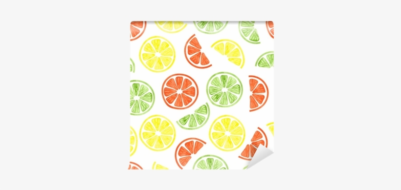 Watercolor Citrus Seamless Pattern - Lemon, transparent png download