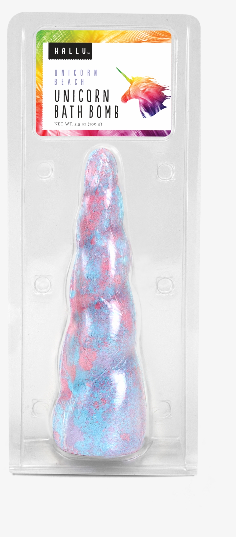 Hallu Unicorn Horn Bath Bomb, Red & Blue, Unicorn Beach - Hallu Unicorn Horn Bath Bomb, transparent png download