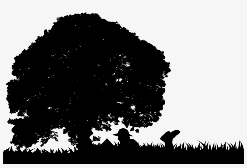 Book Tree Reading Computer Icons - Reading Under A Tree Silhouette, transparent png download