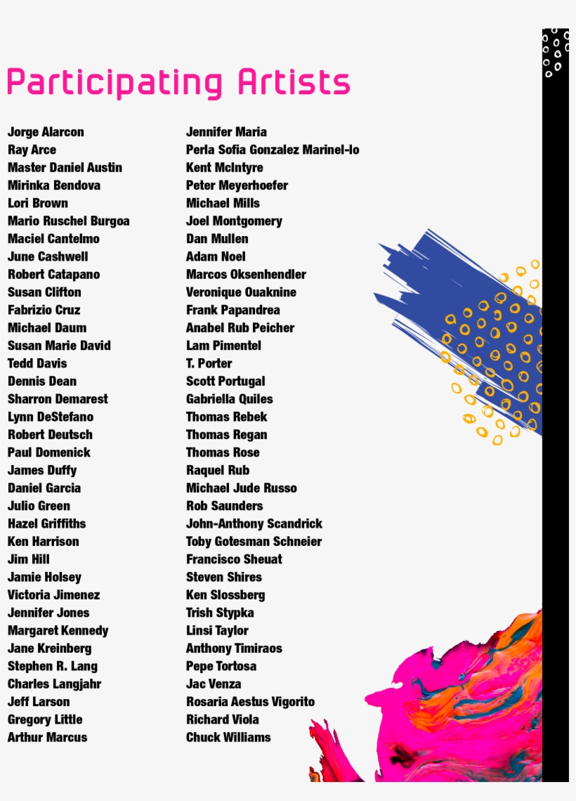 Thank You To The Participating Artists - Graphic Design, transparent png download