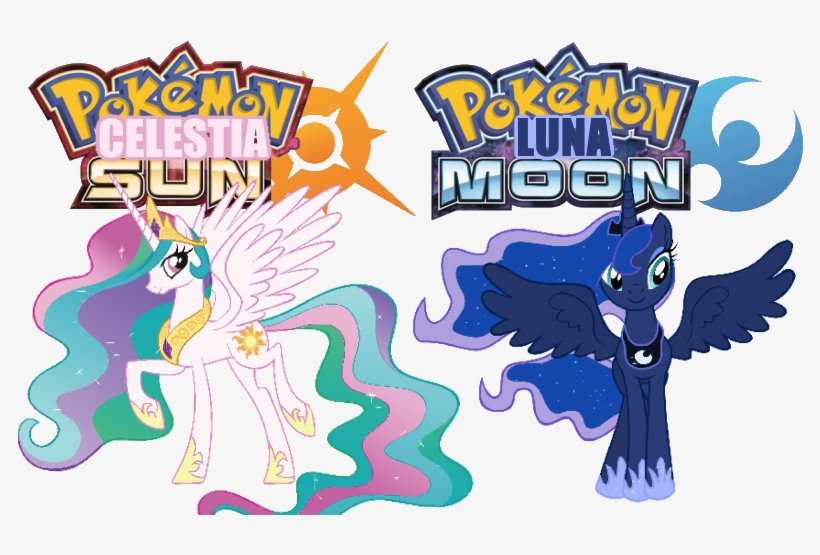 Pokemon Brony Version Celestia Sun And Luna Moon - Pokemon Moon - Nintendo 3ds, transparent png download