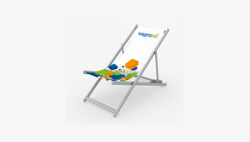 Promotional Aluminum Folding Chair With Custom Print - Deckchair, transparent png download