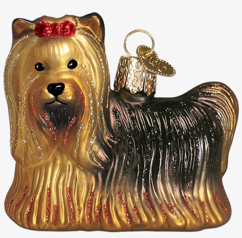 Click - Old World Christmas Yorkie Glass Ornament, transparent png download