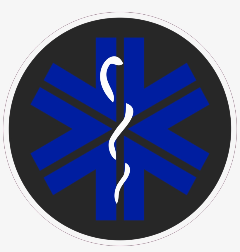 Caduceus Staff Star Of Life Black Background White - Circle, transparent png download