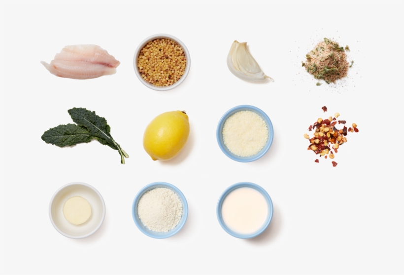 Baked Tilapia & Creamy Kale With Fregola Sarda Pasta - Roasting, transparent png download