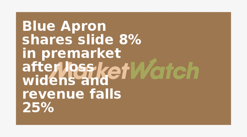 Blue Apron Shares Slide 8% In Premarket After Loss - Market Basket, transparent png download
