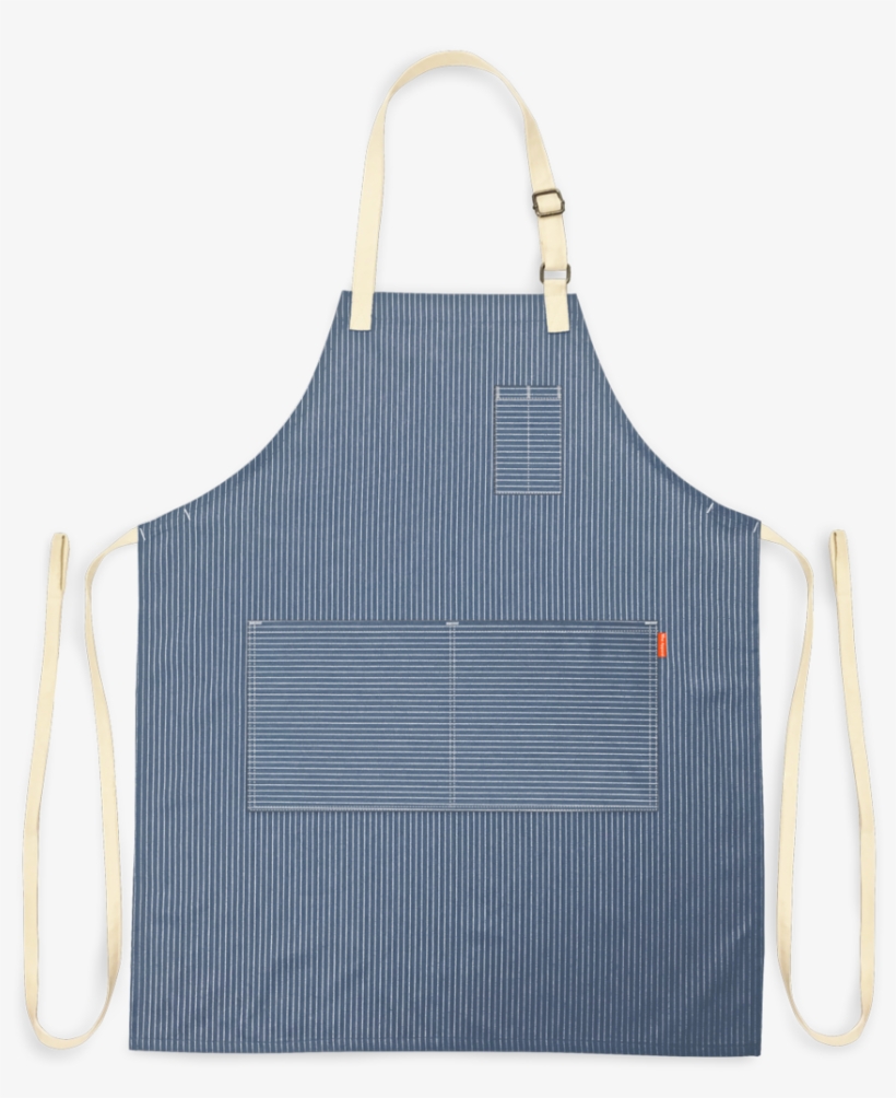 Pinstripe Denim Blue Apron, transparent png download
