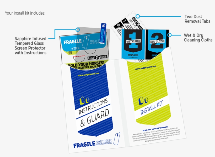 Installation - Gadget Guard Black Ice Glass Screen Protector, transparent png download