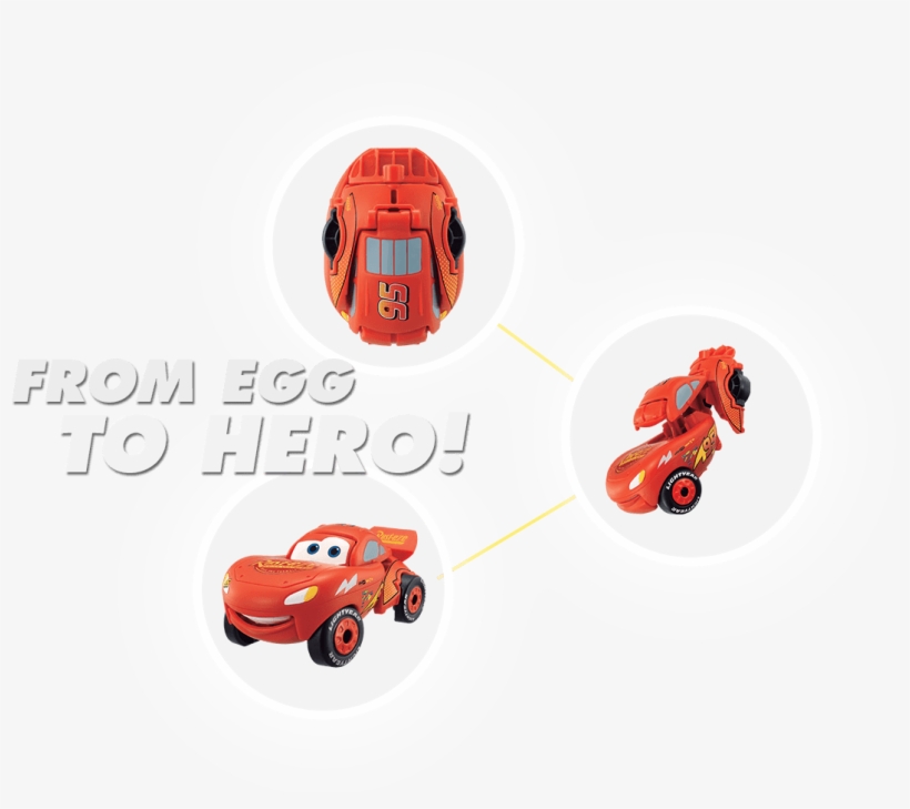 Hatch 'n Heroes Is A Great Line Of Transforming Figures - Hatch N Heroes Disney Cars - Lightning Mcqueen, transparent png download