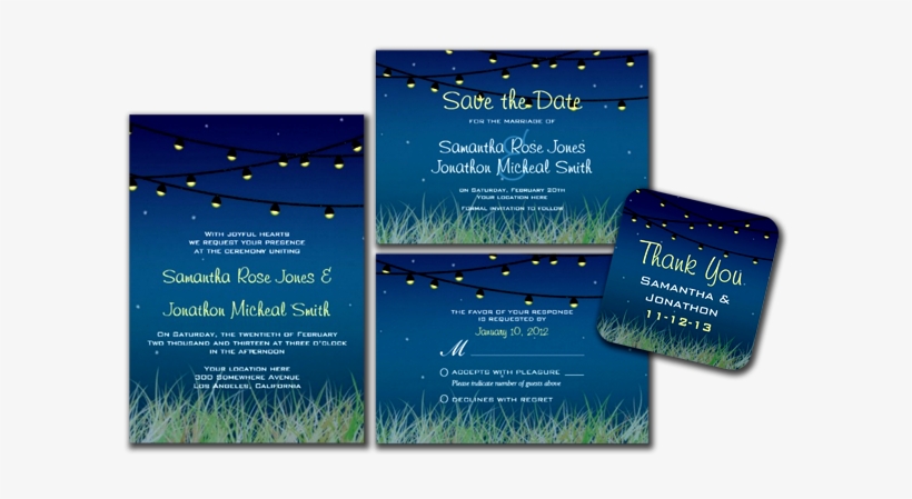 Hanging Lights Wedding Night Under The Stars Invitation - Night Under The Stars Invitation, transparent png download