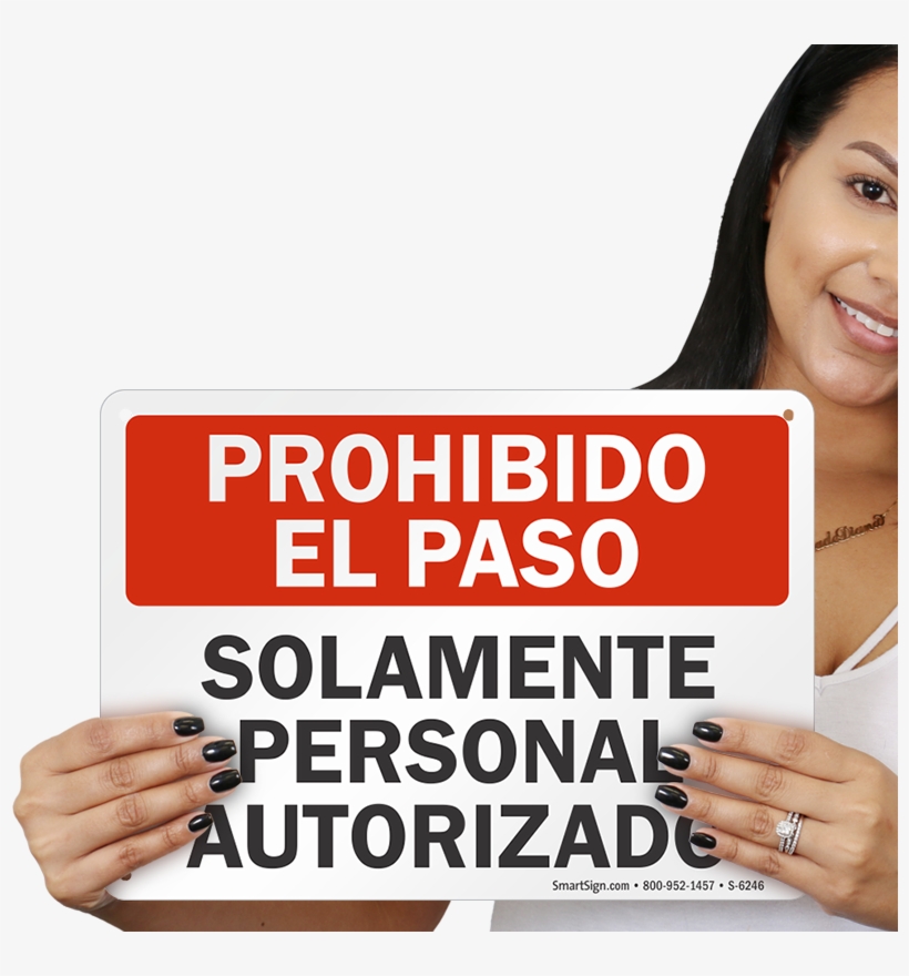 Solamente Personal Autorizado Spanish Sign - Seton 4953c Bilingual Hazard Labels-danger Authorized, transparent png download