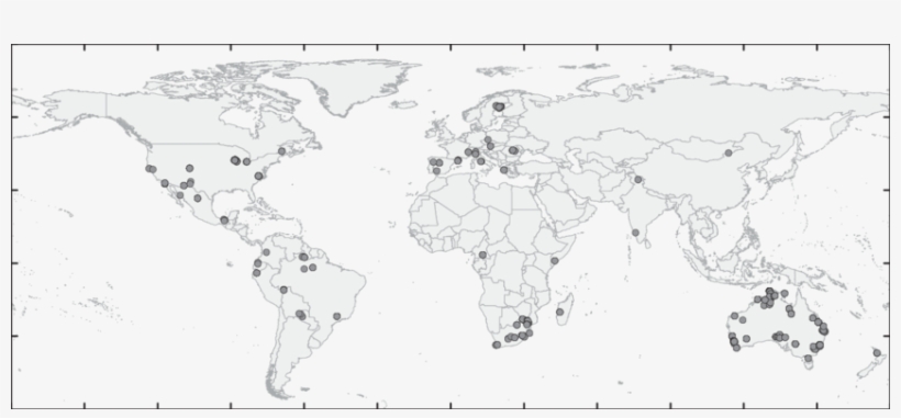 World Map Showing The 1128 Independent Study Locations - Wallis And Futuna On World Map, transparent png download