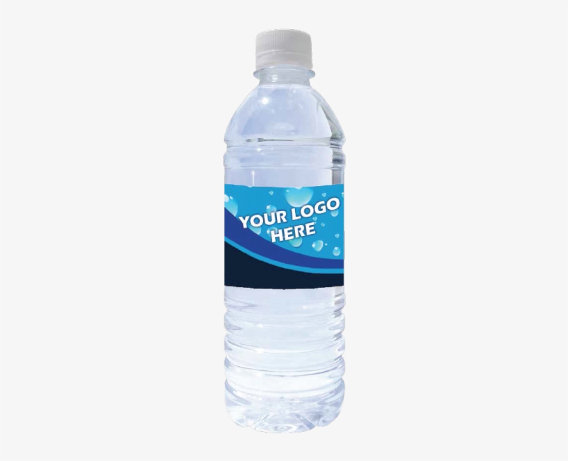 9oz Water Bottle With Blue Water Bubble Label Saying - Bottled Water Blue Label, transparent png download