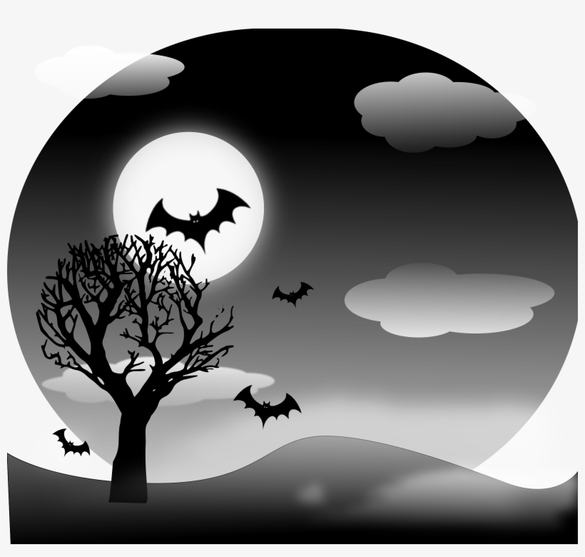 Halloween Landscape Icons Png - Silhouette Landscape Halloween Png, transparent png download