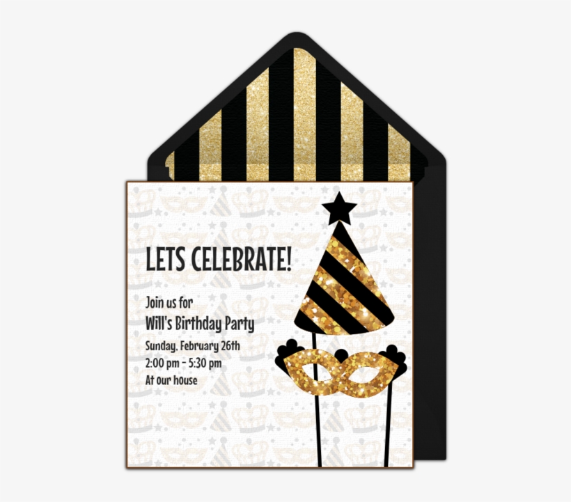 Free Mardi Gras Birthday Invitations - Traffic Sign, transparent png download