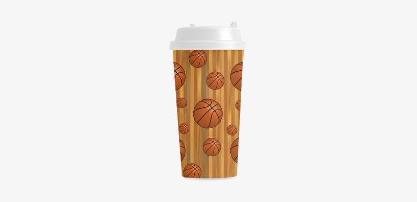 Basketballs With Wood Background Double Wall Plastic - Pint Glass, transparent png download