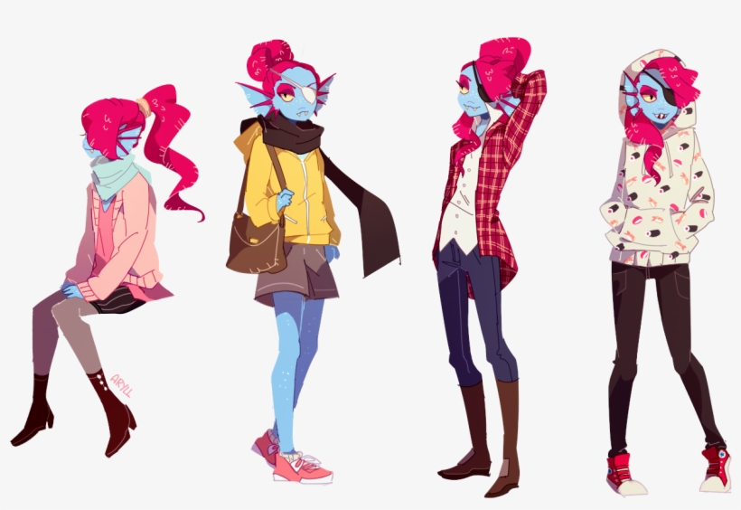 Casual Fish Fashion With Undyne - Fucking Love Ketchup, transparent png download