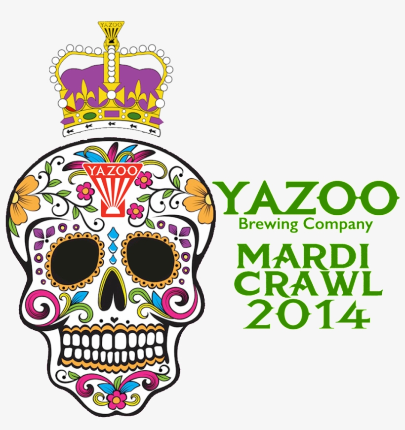 Yazoo Mardi Gras Pub Crawl 2014 - Day Of The Dead Mask Colors, transparent png download