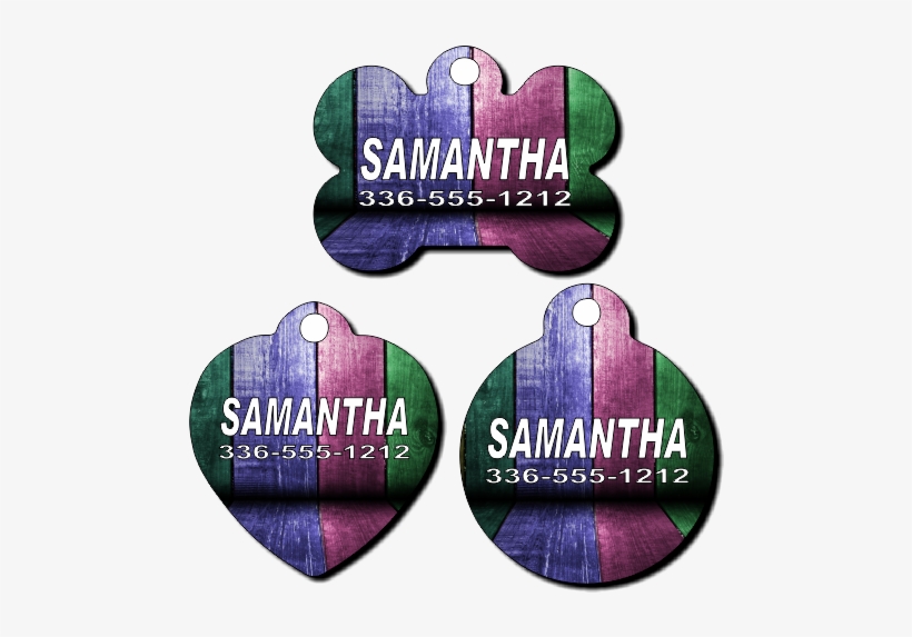 Personalized Painted Wood Background Pet Tag For Dogs - Dog, transparent png download