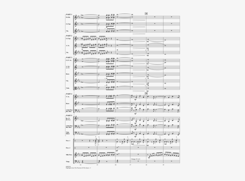 Highlights From The Phantom Of The Opera - Ēriks Ešenvalds O Salutaris Hostia Notes, transparent png download