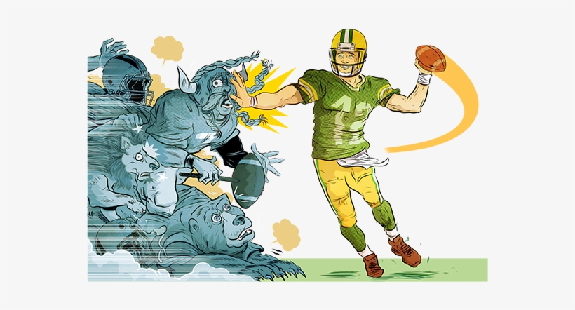 Aaron Rodgers And His Streak Of Victories - Illustration, transparent png download
