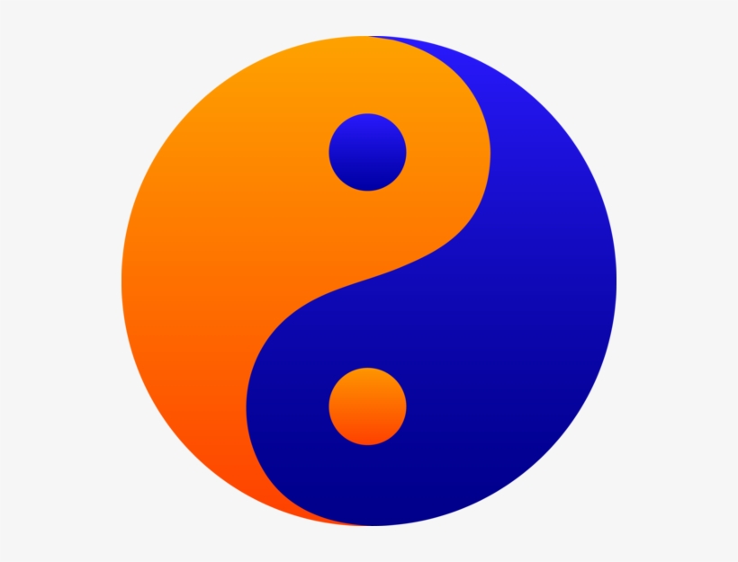 Illuminati Clipart Ying Yang - Yin Yang Blue And Orange, transparent png download
