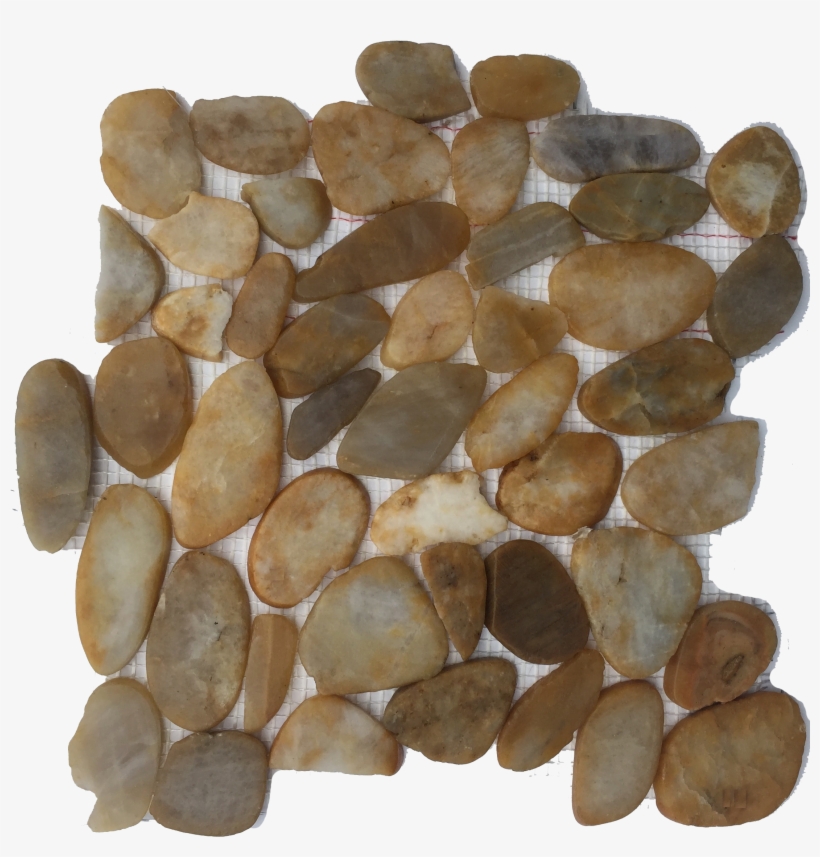 Flat Yellow Polished Pebble Mosaic - Rock, transparent png download