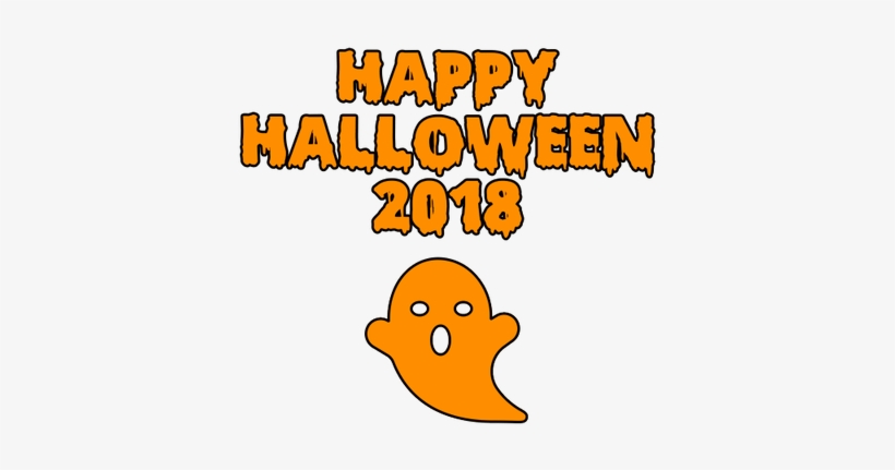 Happy Halloween 2018 Scary Ghost Bloody Font - Halloween, transparent png download