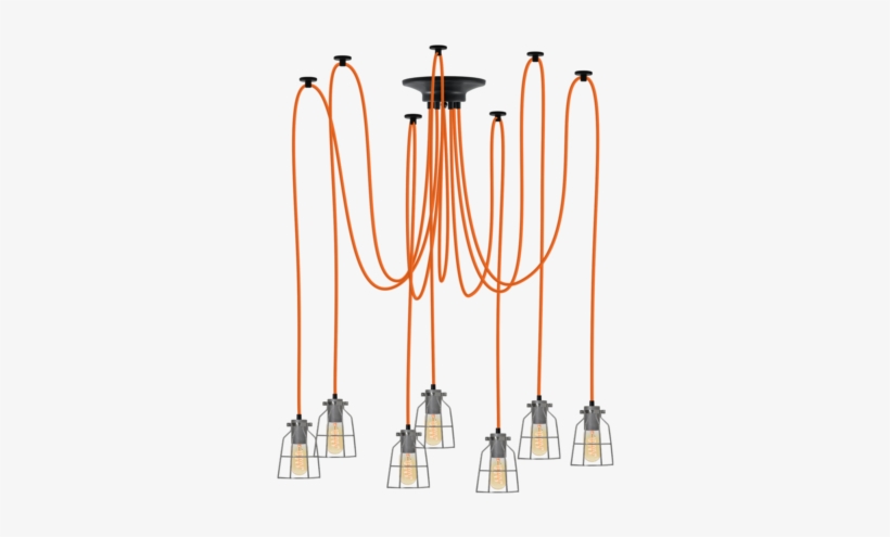 Orange And Steel Cage - Chandelier, transparent png download