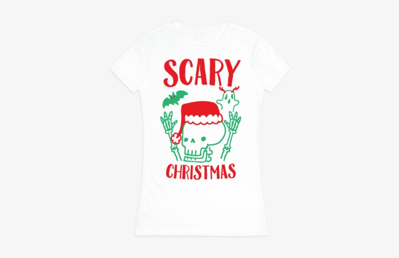 Scary Christmas Womens T-shirt - Spooky Christmas Card, transparent png download