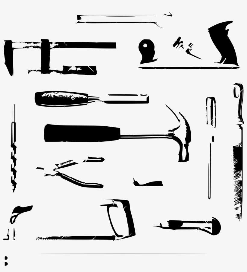 Kit Big Image Png - Tool Set Black And White, transparent png download
