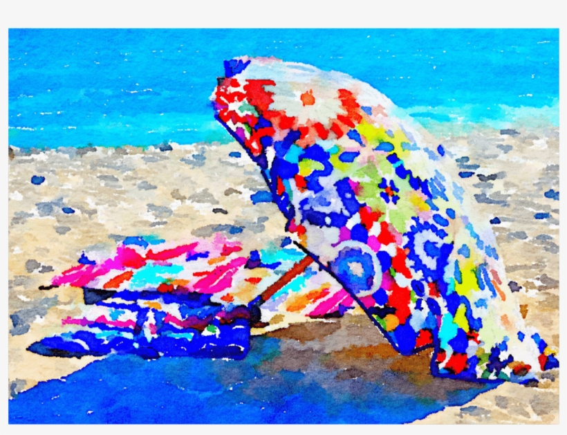 Beach Umbrella 16 Notecard - Still Life, transparent png download