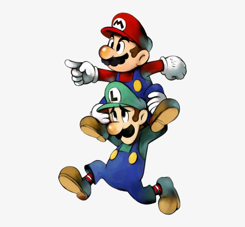 Mario And Luigi Transparent - Mario And Luigi Piggy Back, transparent png download