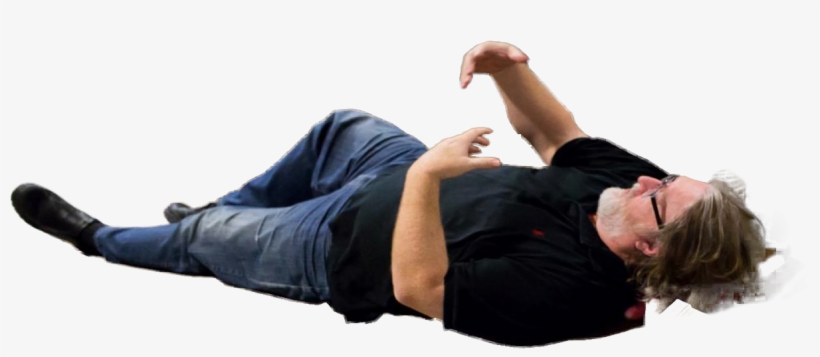 Download Gabe Newell Laying Down - People Lying Down Png - HD