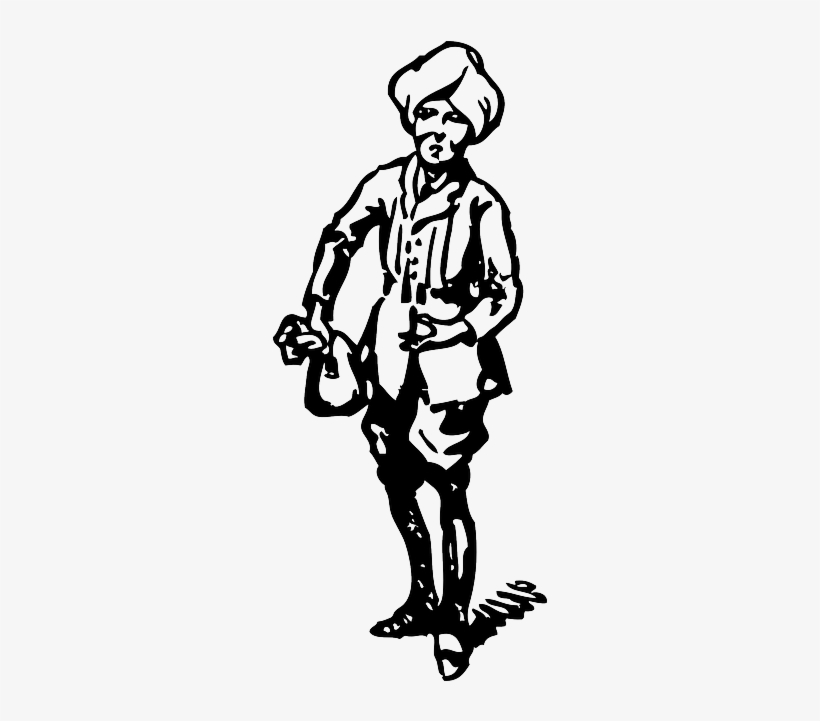 Outline, Man, Male, Person, Bag, Rajah, Rupee, Rupees - Rajah Cartoon, transparent png download