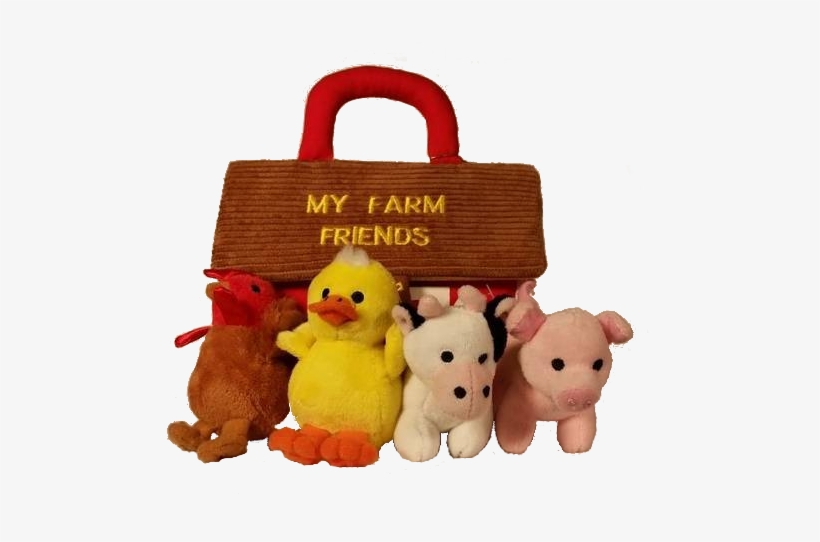 Stuffed Animal Farm Friends 8" Plush Carrier By Aurora - Stuffed Toy, transparent png download