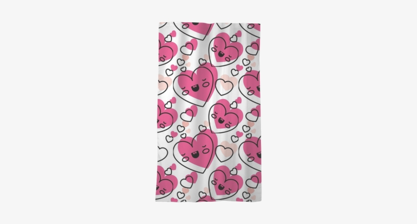 Cute Heart Love Kawaii Pattern Vector Illustration - Illustration, transparent png download