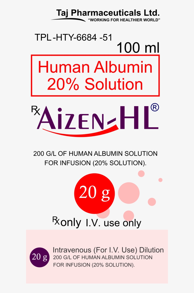 Aizen ® Hl Albumin Inj - Nichd, transparent png download