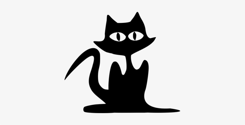 Cat, Halloween, Black, Silhouette - Cat Silhouette, transparent png download