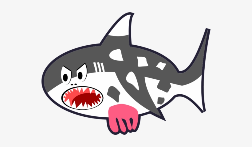 Black White Red Cartoon Shark Cow - Shark Cow, transparent png download