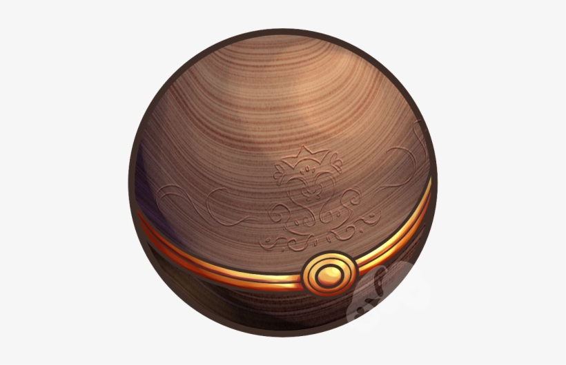 A Wooden Pokeball With The Grain Clearly Visible - Plywood, transparent png download