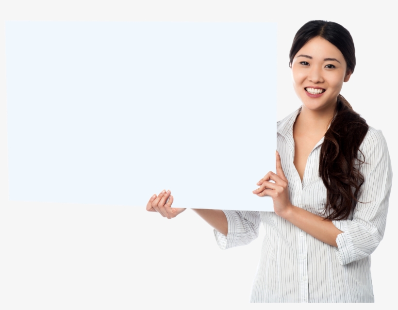 Girl Holding Banner Png Background Stock Images - Girl Holding Banner Png, transparent png download