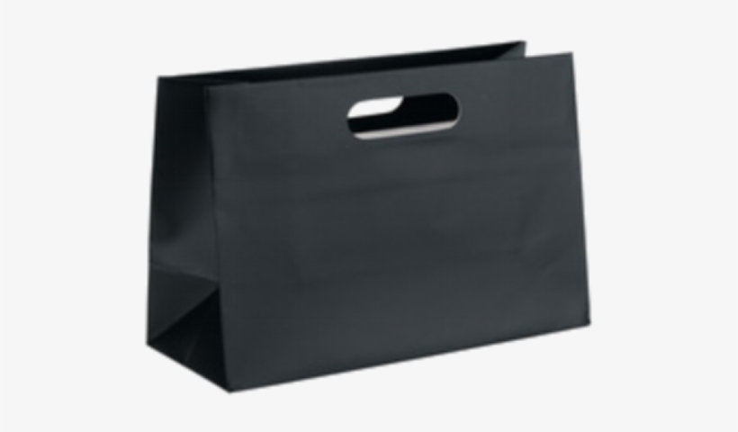 Die-cut Handle Kraft Paper Bags - Die Cut Handle Black Paper Bag, transparent png download