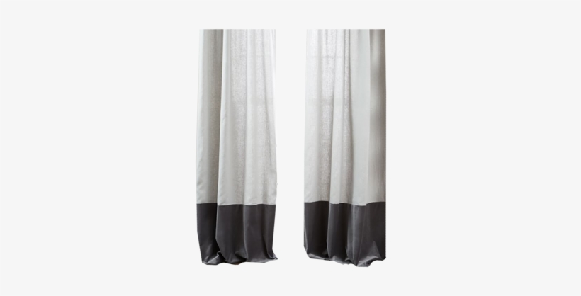 Belgian Flax Linen Velvet Colorblock Curtain - Window Covering, transparent png download